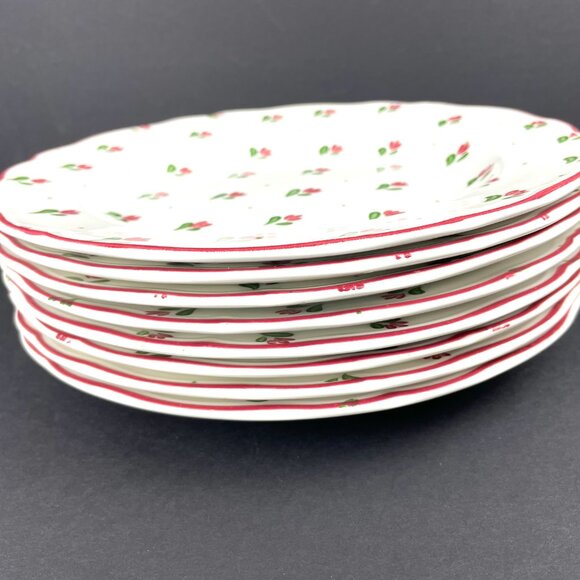 Set Johnson Brothers 8 Dinner Plate 93/4 Floral Sprigs Ironstone Made in England - Picture 2 of 7